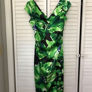 Printed Satin Stretch Dress